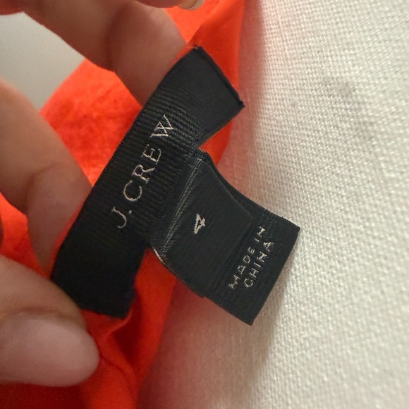 J Crew 100% Silk Tank Top Women 4 Red Tie Strap Peplum Blouse - Picture 5 of 8